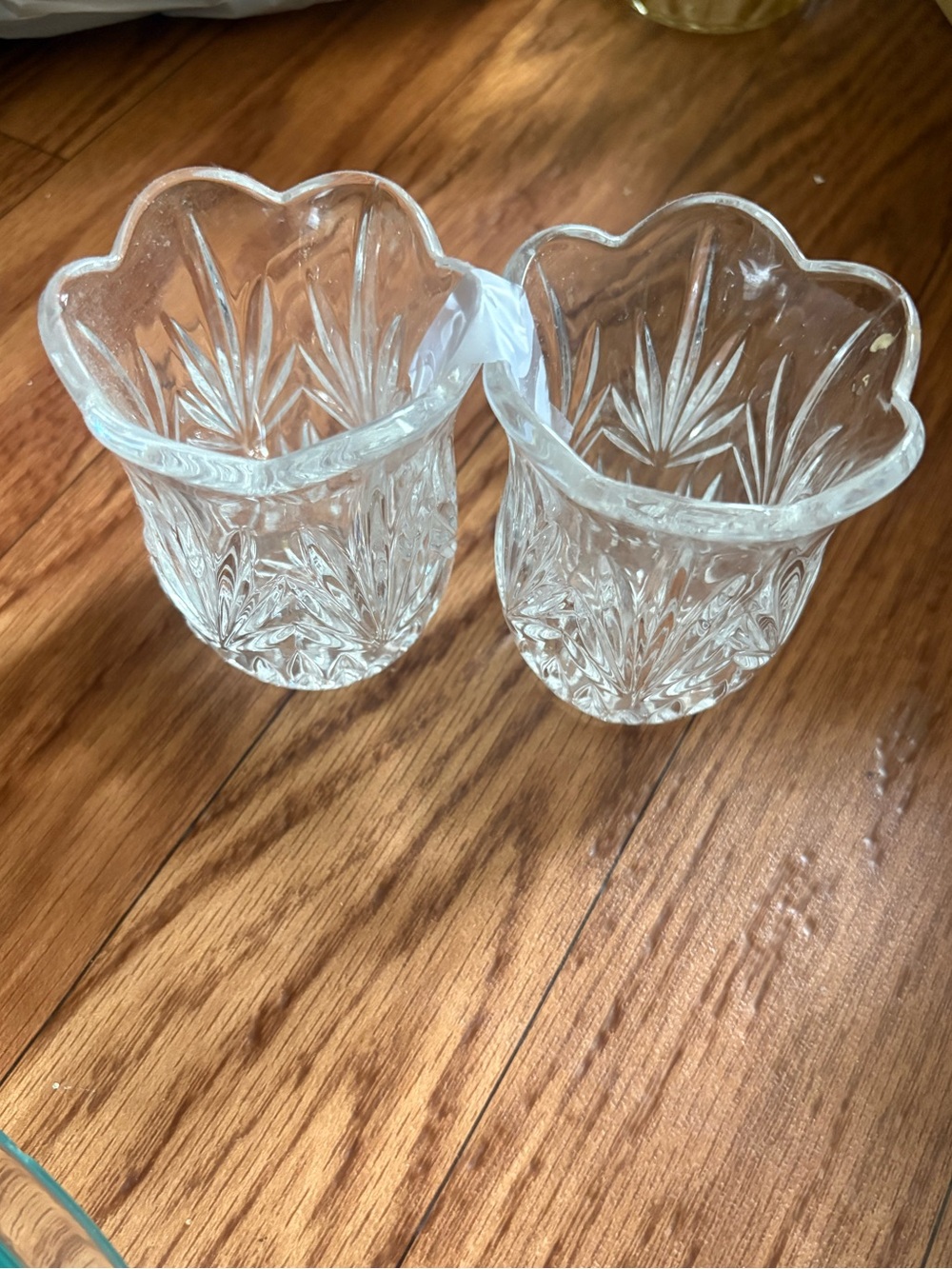 Princess House Cut Lead Crystal Votive Candle Holders Set